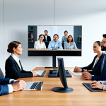 Remote Team Communication**

"A diverse team of professionals participating in a video conference call, fully clothed in business attire, safe for work, modern office background, appropriate content, perfect anatomy, natural proportions, professional lighting, high resolution, modest clothing, family-friendly."

**