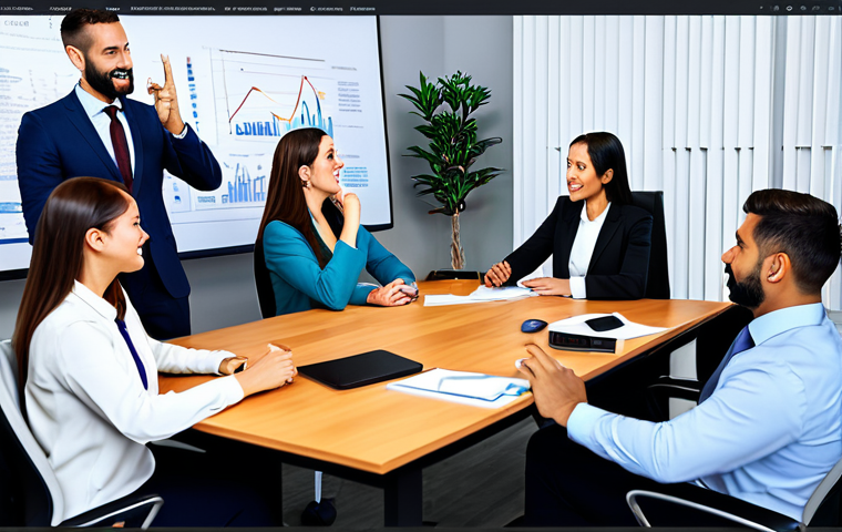원격 회의에서의 아이디어 공유를 돕는 도구 활용법 - **

"A diverse team of professionals participating in a lively virtual meeting, fully clothed, appro...